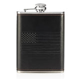 American Flag Flask for Spirits - Soft Touch Cover and Construction | 18/8 304 Stainless Steel | Funnel Included