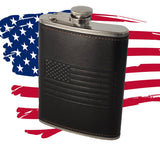 American Flag Flask for Spirits - Soft Touch Cover and Construction | 18/8 304 Stainless Steel | Funnel Included