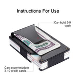 NewBring Metal Mini Money Clip Brand Fashion Black White Credit Card ID Holder With RFID Anti-thief Wallet Men