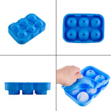 Whiskey Cocktail Big Ice Cube Tray 6 Holes Ice Cube Form  Round Shaped Ice Ball Maker Silicone Ice Mold Bar Kitchen Accessories