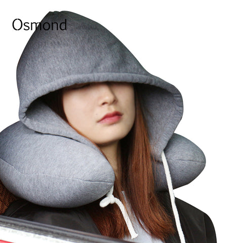 Osmond Travel Accessories U Shaped Pillow Hat Solid Color Bedding Body Pillows With Cap For Men Women Body Pillow